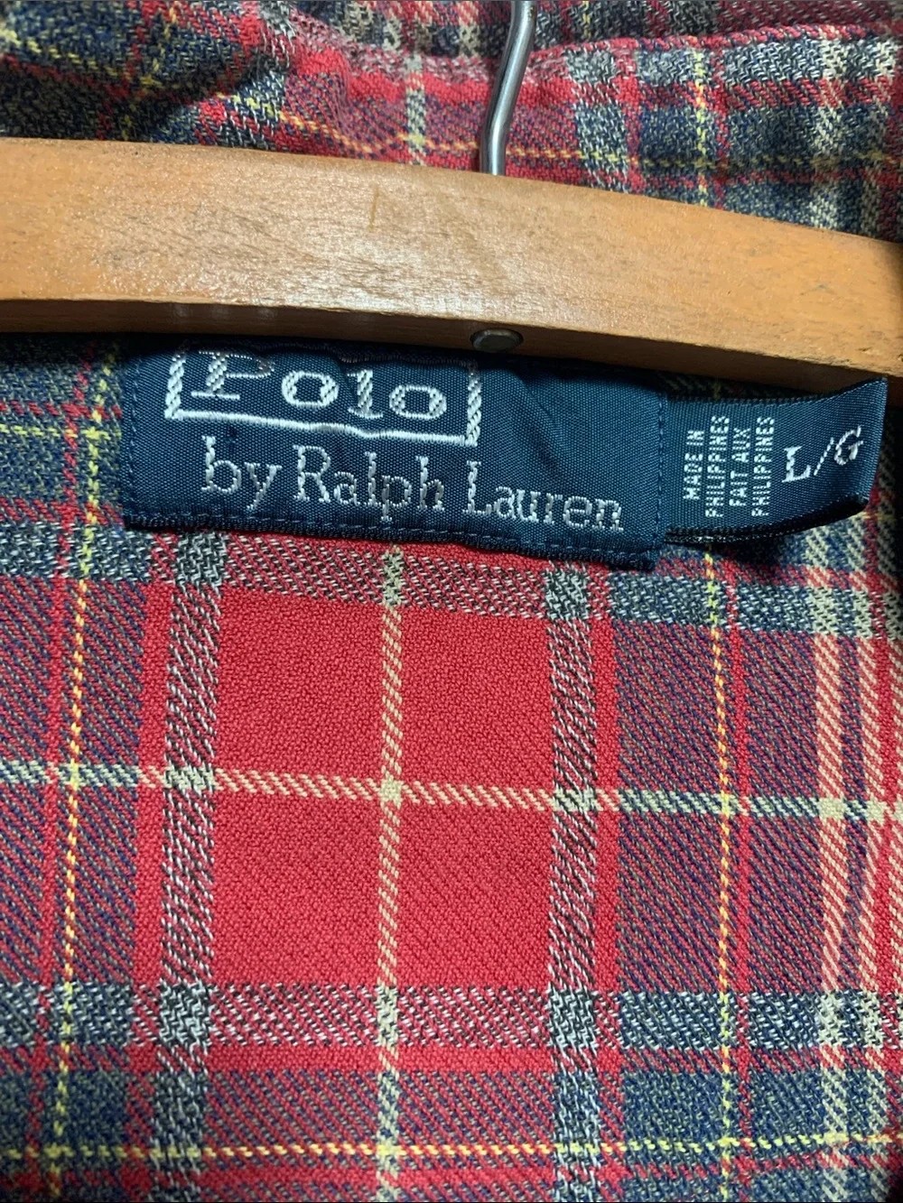 Vintage Polo by Ralph Lauren Red Flannel Plaid Western Pearl Snap Shirt Size L